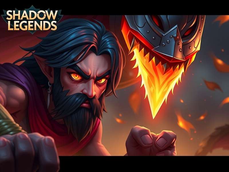 RAID Shadow Legends game scene with champions and rewards