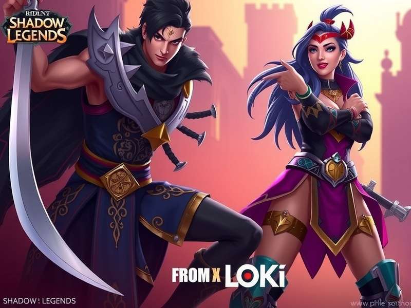 RAID Shadow Legends Loki character art showcasing mystical armor and effects