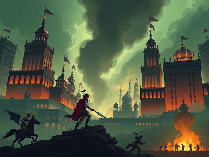 RAID Shadow Legends Cursed City gameplay scene showing dark fantasy cityscape