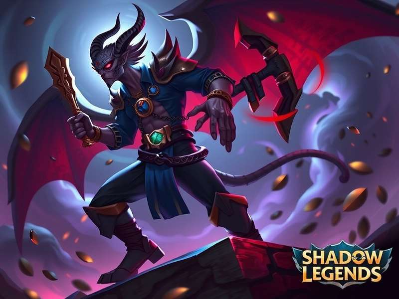 Demon faction champions battle scene in RAID Shadow Legends