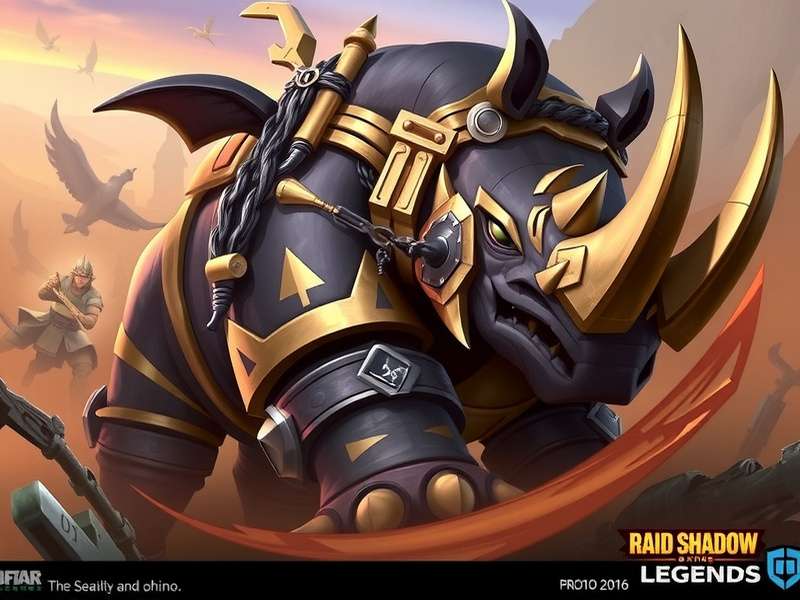 Raid Shadow Legends Rhino champion in action