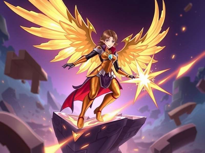 Leminisi The Gold Wing full character art showcasing golden wings and celestial armor