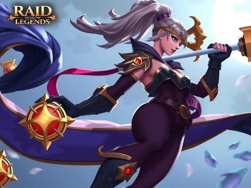 RAID Shadow Legends gameplay showing champions and battle interface