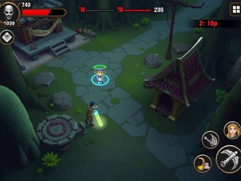 RAID Shadow Legends Grim Forest gameplay screenshot showing dark forest environment and champions fighting
