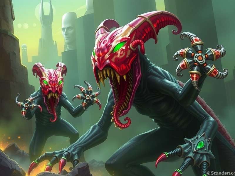 Xenomorph Hellhades champion artwork from RAID Shadow Legends showing its terrifying alien design