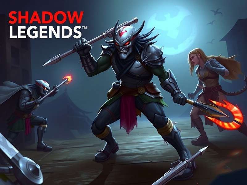 RAID Shadow Legends Predator character art showcasing dark armor and glowing weapons