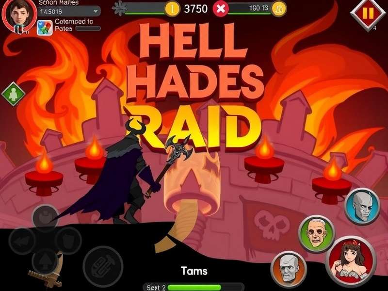 Hell Hades Raid gameplay screenshot showing intense battle