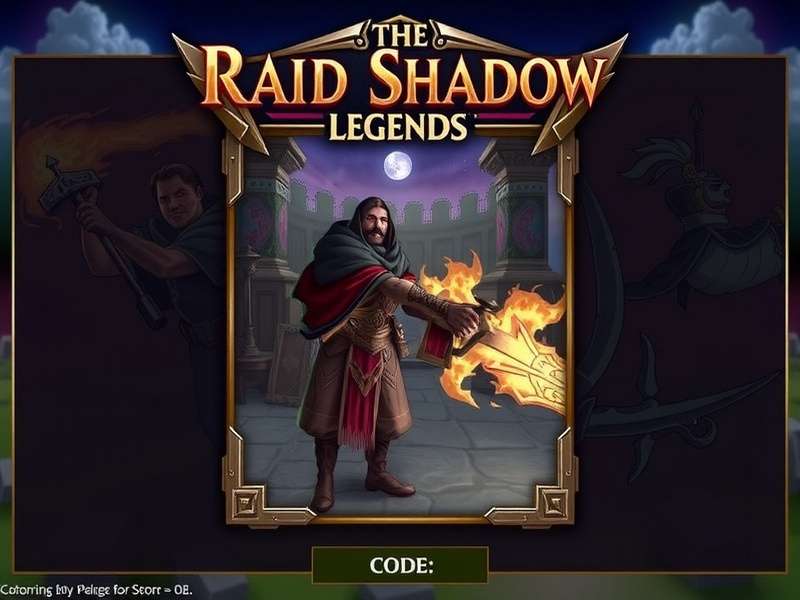Raid Shadow Legends champion showcase with promo code reward pop-up