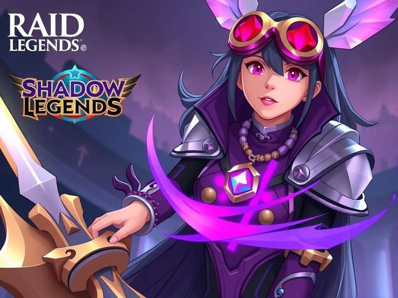 RAID Shadow Legends game banner showing champions in battle